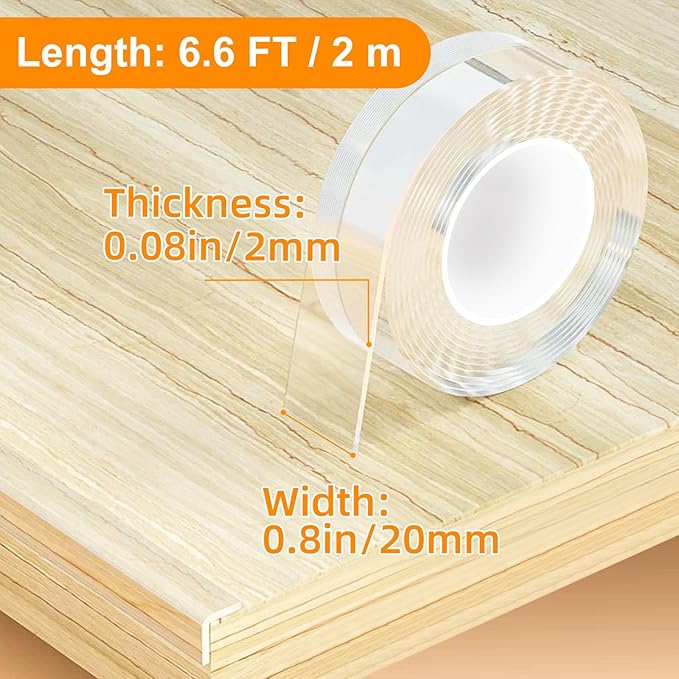 0.8 in x 6.6 FT, Clear Soft Corner Protectors for Furniture Strip, Sharp Edge & Table Bumper, Window Edge, Wall Protector, Soft Corner Guards Safe for Proof, Table Corner Protectors in Family