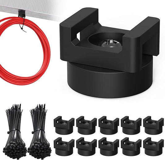 110pcs Magnetic Cable Zip Tie Mounts (100pcs Cable Zip Ties & 10pcs Magnet Cable Mount) Magnetic Zip Tie Mount Heavy Duty, Magnetic Wire Clamps, Magnetic Zip Tie Holders, Magnetic Wire Clips
