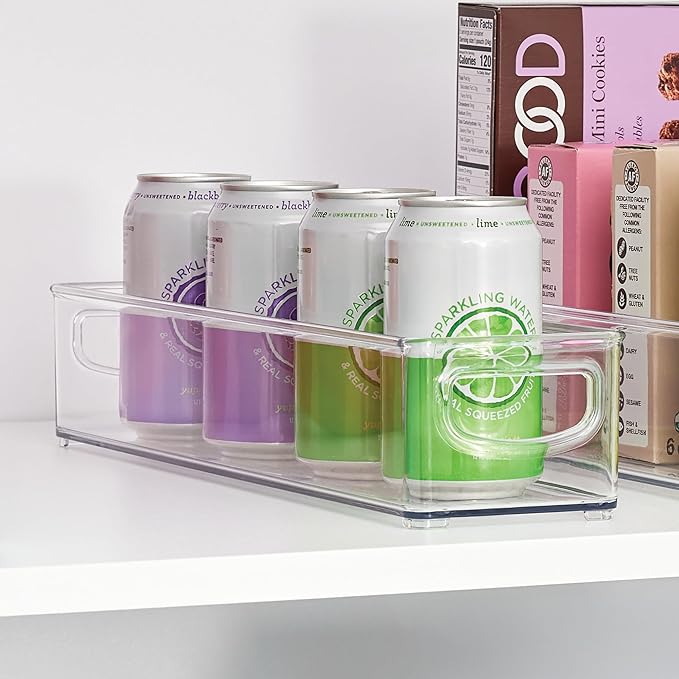 iDesign Slim Clear Plastic Storage Bin, Extra Long Narrow Stackable Organizer for Kitchen and Pantry