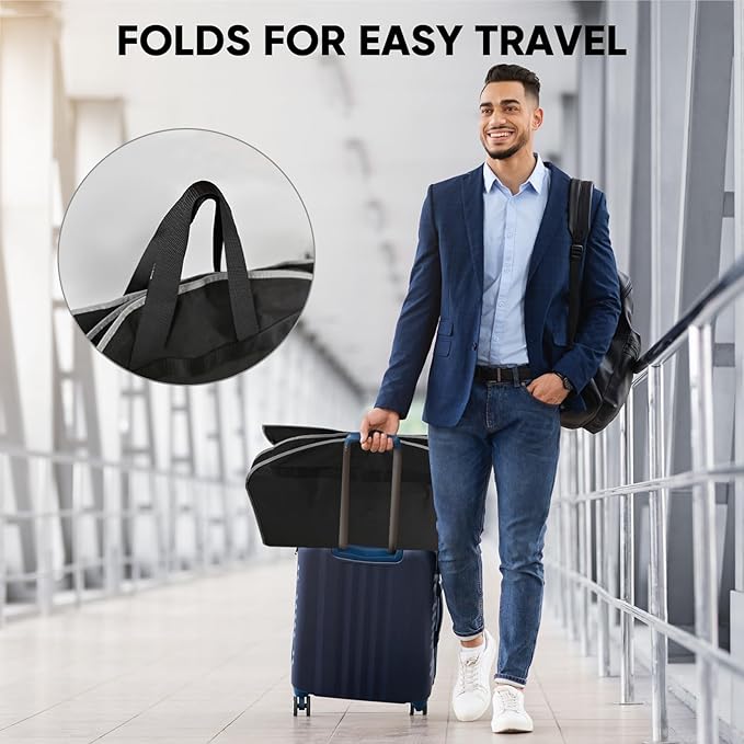 BALEINE 5PK Heavy Duty Garment Bag with Shoe Storage Travel Bag for Dresses, Suit, Coats Travel Essential (54", Black)