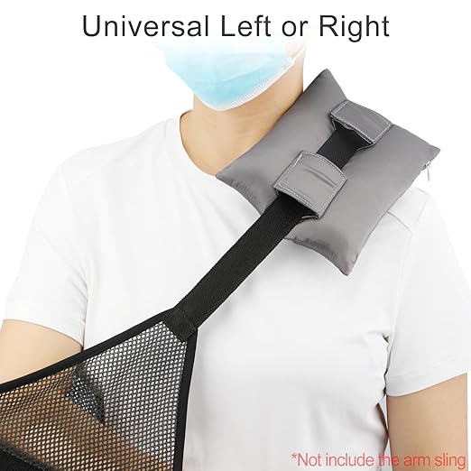 Satin Neck Pad Strap Cushion for Arm Sling Pillow Comfort Support Padding Rotator Cuff Replacemet Surgery Elbow Brace Carry Padded Cover Broken Wrist Hand Injury, Dark Gray