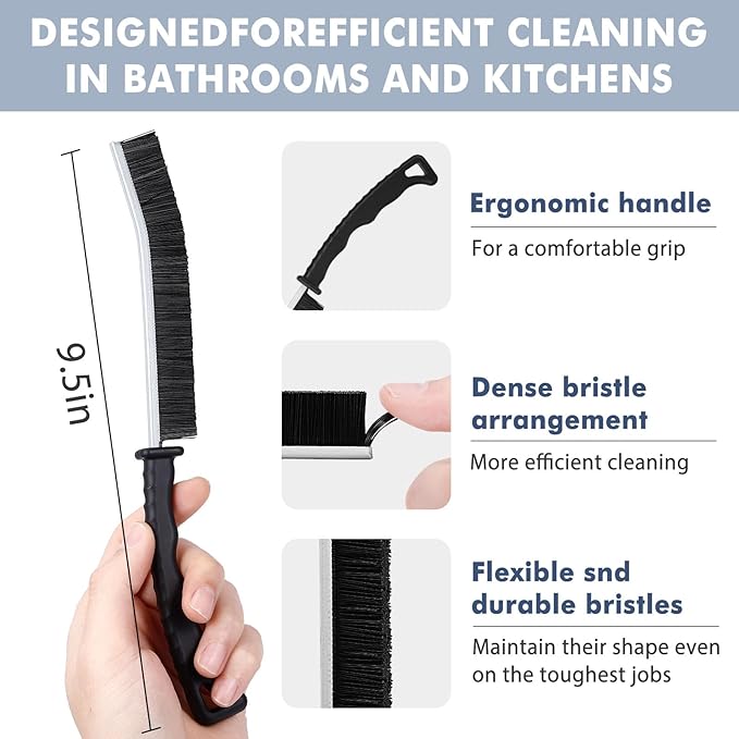 Grout Brush and Crevice Cleaning Brush - Gap Cleaning Tools, Grout Scrub Brush, Effective Tile Grout for Household, Floor, Grout Lines, Tile, Flower Pots, Kitchen, Home Essentials Brush(3)