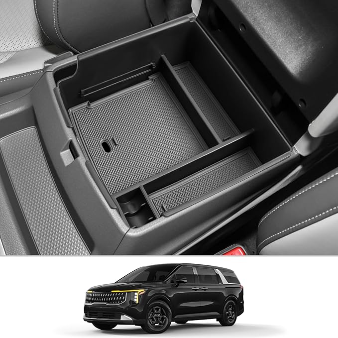 CDEFG for 2025 2026 Kia Carnival Center Console Organizer Tray 2022-2025 2026 Kia Carnival LX LXS EX SX SX Prestige Accessories Middle Console Organizer 2025 Carnival Armrest Storage Box