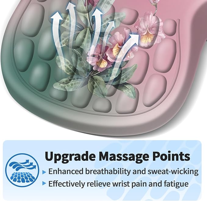 YIWEI Ergonomic Mouse Pad with Wrist Rest - Comfortable Office Mousepad with Memory Foam Wrist Support for Carpal Tunnel Relief, Mouse Pads with Non-Slip Base for Gaming and Home (Hummingbird)