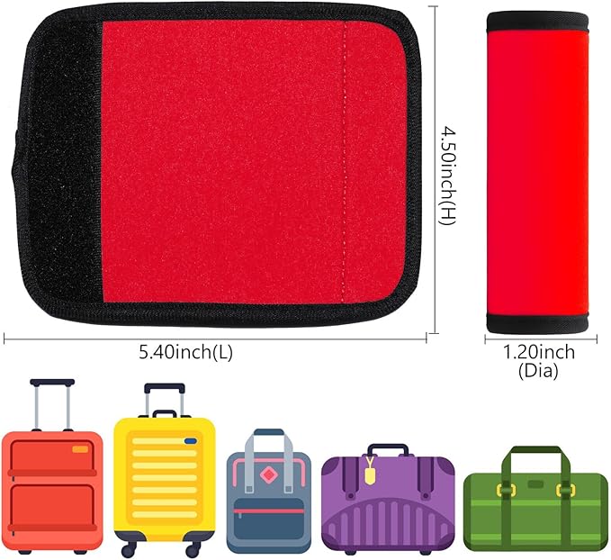 Gowraps Neoprene Luggage Handle Wraps for Traveling Bright Color Luggage Tags/Handle Wraps/Handle Covers-Mixed 5 Colors