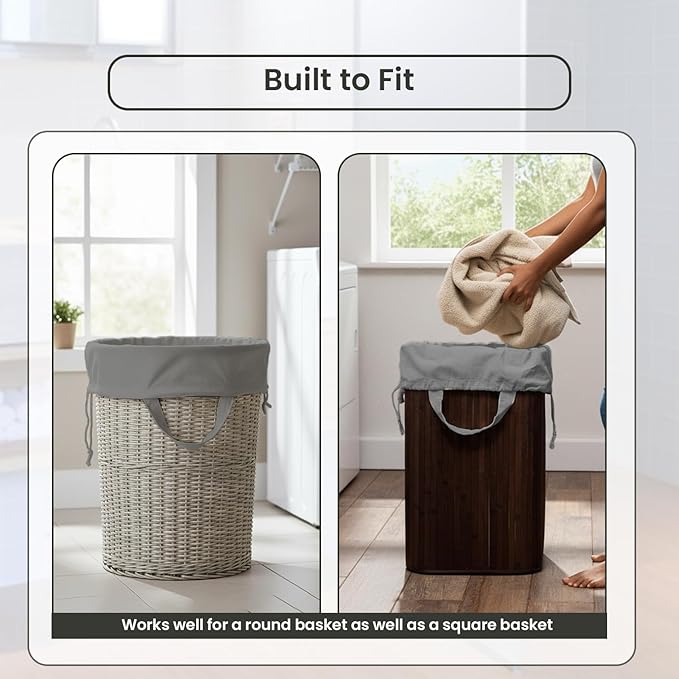 LFH Home Cotton Canvas Large Laundry Bag with Handle, Heavy Duty Drawstring Closure Washable Laundry Bags, School Travel, Home, Hotel, College Dorm, Organizer Sack, Toys Clothes 28x40 (Pack of 6)-Grey