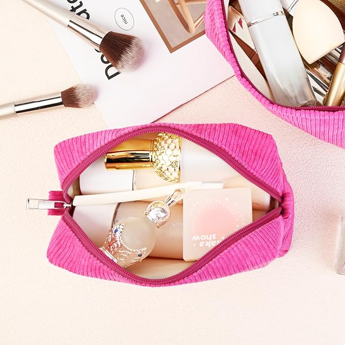 SOIDRAM Makeup Bag Preppy Cosmetic Bag Bulk Makeup Pouch Personalize Travel Toiletry Bag Organizer Cute DIY Makeup Brushes Storage Bag for Women