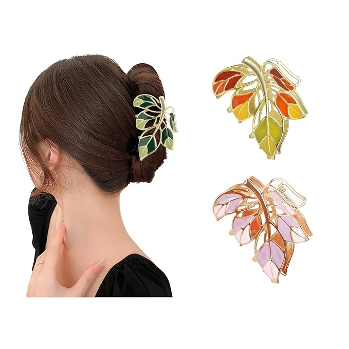 3-Piece Floral Metal Hair Accessories in 3 Colors: Barrettes, Claws, and Clips for Thin to Thick Hair - Elegant, Strong Hold, and Non-Slip