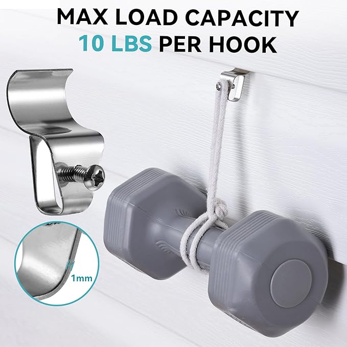 HUXOR No-Hole Needed Vinyl Siding Clips Hooks Hanger for Hanging Solar Powered Lights on Vinyl Siding with No Nails No Drilling, Easy Removal (10 Pack)