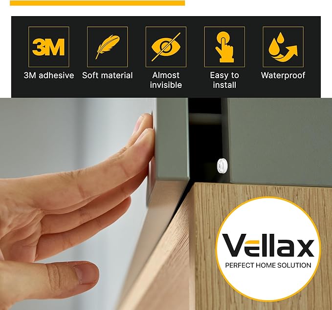 128 Self Adhesive Cabinet Door Bumpers – Sticky Clear Silicone Rubber Pads for Furniture Drawers, Kitchen Cabinets, Decor, Wall Protection – Vellax