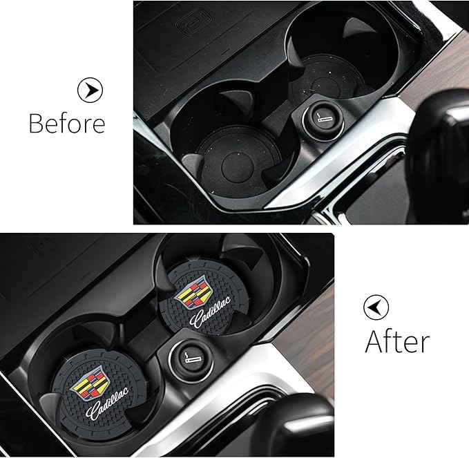 Car Cup Holder Coaster for, Recessed Silicone Cup Holder Coaster Interior Accessories 2.75in 2Pieces Black