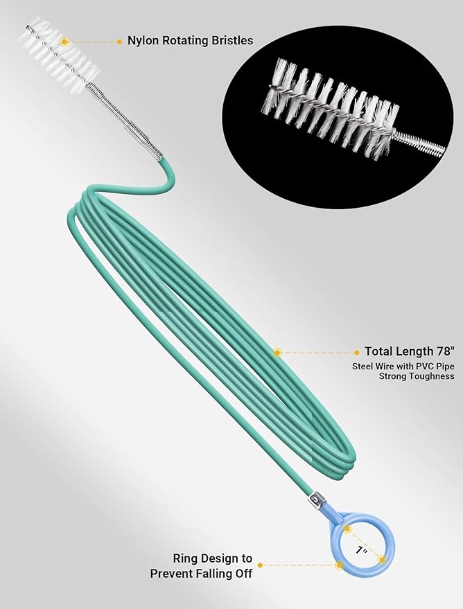 SARDVISA 2-Packs Auto Sunroof Drain Cleaning Tool,78 Inch Flexible Drain Brush Pipe Cleaners for Car,Tube Cleaning Brush Slim Drain Dredging Tool Perfect for Car Sunroof,Windshield Wiper Drain Hole
