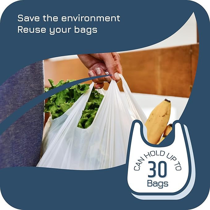 Wall Mount Plastic Bag Organizer | Durable Bamboo Grocery Bag Saver | Smudge Proof, Fingerprint Resistant | Natural Wood Color