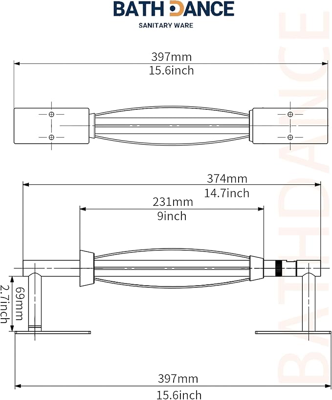 BATHDANCE Paper Towel Holder Under Cabinet, Single Hand Operable Easy Tear Wall Mount with Damping Effect, Self-Adhesive or Drilled for Kitchen Bathroom (Sliver)