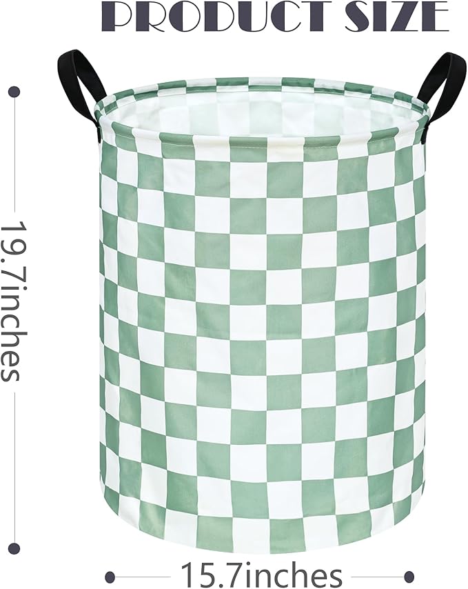 Sage Laundry Basket Kids Hamper Gifts Storage Basket Toys Box Large Canvas Collapsible Organizer Bins for Home/Dorm/Kitchen/Pet/Office/Closet/Shelf/Gift Baskets