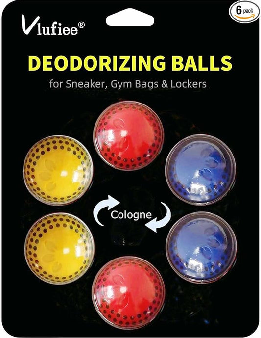 Shoe Deodorizer Balls for Sneaker, Fresh Cologne Scent, Essential Oil Sneaker Deodorizer Ball, Small Spaces Odor Eliminator Air Freshener for Shoes, Gym Bags, Drawers and Locker (Cologne)