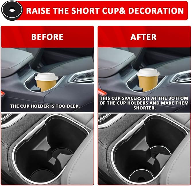 Auovo Cup Holder Spacer Replacement Fit for Subaru Outback Legacy Accessories 2020-2024 Silicone Cup Riser Cup Holder Insert Spacers for Kia Telluride Crosstrek Accord Trax RAV4 (2pcs, White Trim)