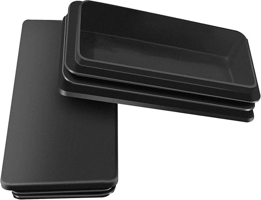 (Set of 8) 2"x 4"OD Rectangular Tube Plug, Non-Slip Plastic Tubing End Cap, Furniture Chair Leg Caps, Chair Insert Glides|Finishing Plug for Chair Table Stool Leg Fence Post Pipe(Black,50x100 mm