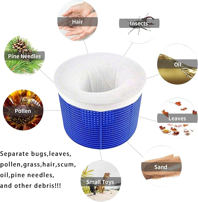 40 Pack Pool Skimmer Socks for Filters Baskets/Hot Tub Filter, Works Perfect with The Surface Skimmer for Inground and Above Ground Pool, Swimming Pool Accessories for Adults Kids
