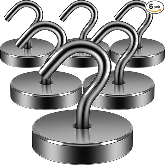 Neosmuk Magnetic Hooks, Cruise Ship Essentials, 120lb+ Heavy Duty Magnetic Hooks for Cruise Cabins, Refrigerator, Grill, Hanging, and Travel | Extra Strong Must-Have Magnet Hook, Gunmetal