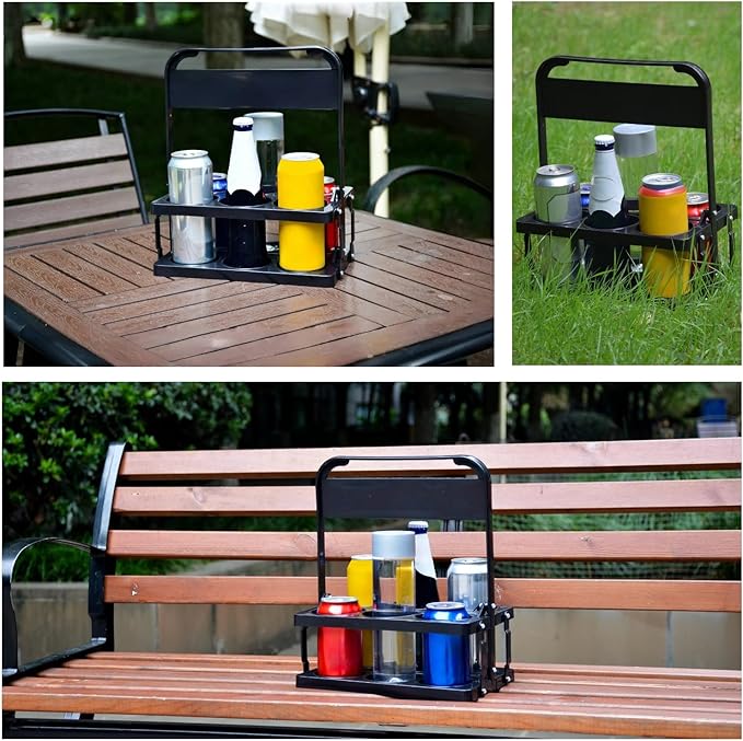 6 Cup Drink Carrier with Handle, Portable Cup Carriers for Drinks, Drink Carrier for Delivery, Coffee Carrier, Drink Caddy Portable Drink Carrier, Beverage Drink holder, Reusable, Black