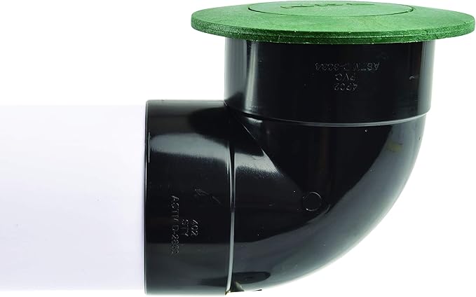 NDS 422G Pop-Up Drainage Emitter with Elbow fits 4-Inch Sewer and Drain Pipe, Works with Drainage Systems Including Catch Basins, Green