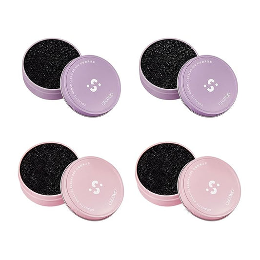 4 Pack Makeup Brush Cleaner Dry Sponge to Remove Eyeshadow Blush Powder Brush Color Change Clean Quickily and Easily Portable for Home or Travel Makeup