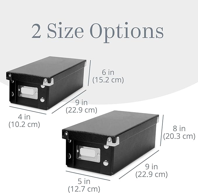 Snap-N-Store Index Card Holder Storage Box - Collapsible Organizer Box fits 1100 Flash Cards - Business, Recipe, or Note Card - 3 x 5, 1 Pack, Black