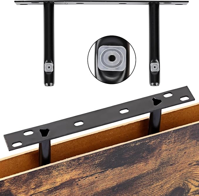 Fixwal Wood Floating Shelves, Wall Shelves Set of 4, Shelves for Wall Decor, with Invisible Brackets for Bathroom, Living Room,Bedroom and Kitchen(Rustic Brown)