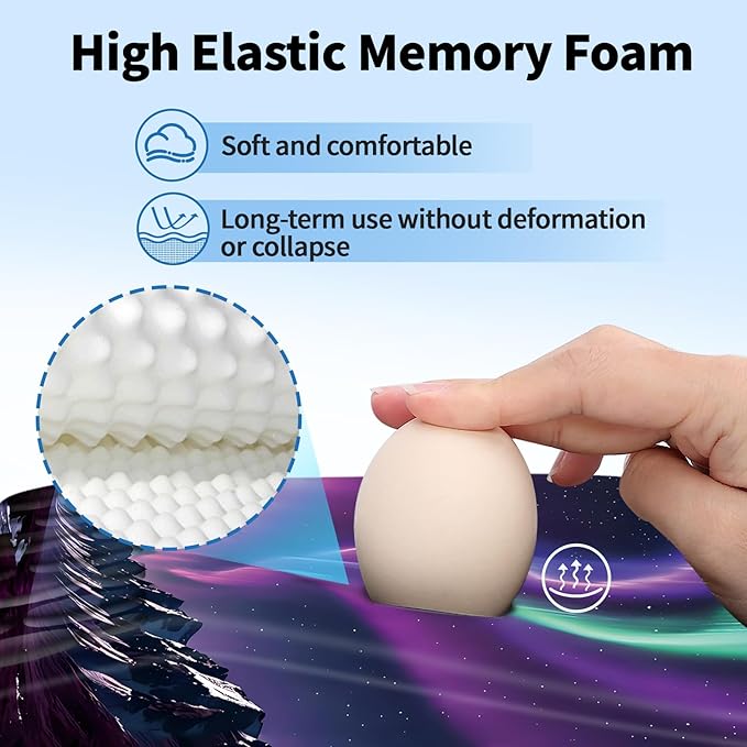 YIWEI Ergonomic Mouse Pad with Wrist Rest - Comfortable Office Mousepad with Memory Foam Wrist Support for Carpal Tunnel Relief, Mouse Pads with Non-Slip Base for Gaming and Home (Aurora)