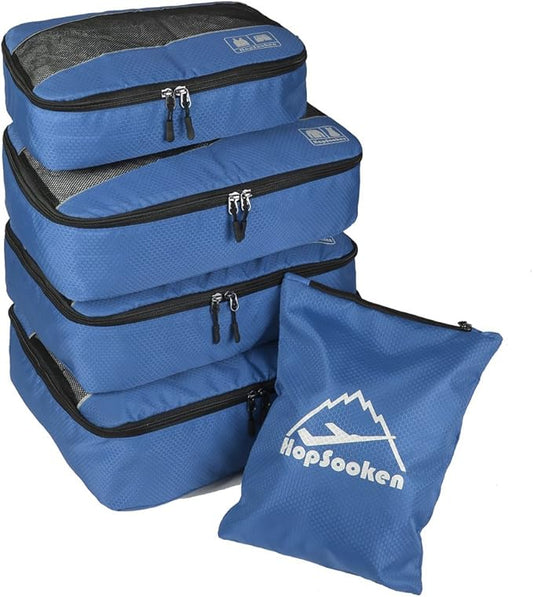 5 Set Packing Cubes for Travel Large Suitcase Luggage Organizer Bags Travel Accessories Vacation 4 Cubes 1 Laundry Pouch Bag