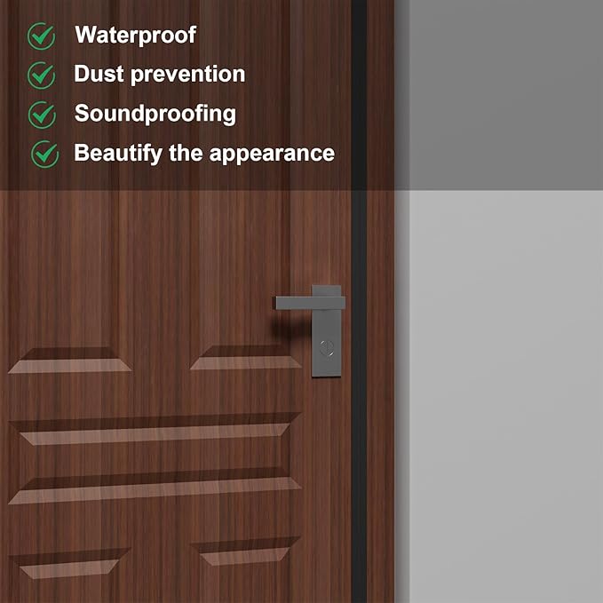 Weather Stripping Door Seal, Draft Seal for Frame and Gaps Draft Stopper,Glass Shower Door Sweep, Black, 20 Feet x 1 Inch