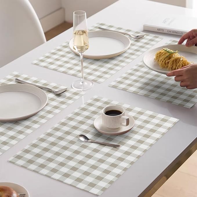 Drawer Shelf Liner for Kitchen Cabinet Liner Non-Adhesive Non-Slip Shelf Thick Strong Grip Waterproof Contact Paper Easy to Clean for Shelves,Green Plaid,17.5IN X 10FT