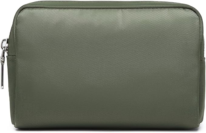 Waterproof Makeup Bag Large Capacity Women's Classic Black Wash Bag Adjustable Partition Wash Bag Brush and Cosmetic Carrying Bag… (Army Green)