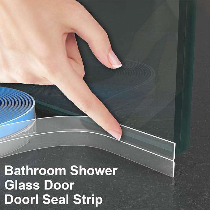 Weather Stripping Door Seal, Seal for Frame and Gaps Draft Stopper,Glass Shower Door Sweep, Clear, 36 Feet x 1 Inch