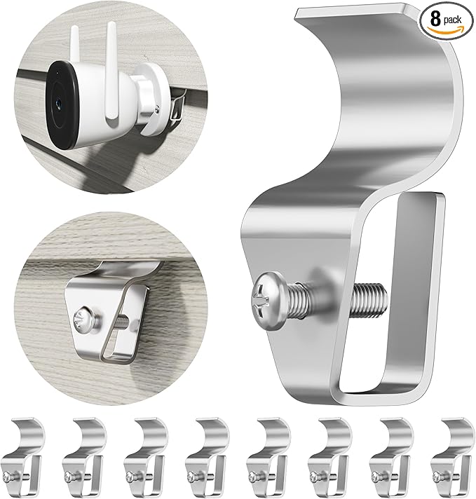Cozcty Vinyl Siding Hooks, 8 Pack No Drilling Siding Clips to Hang Outdoor Things, Stainless Steel Heavy Duty Wreath Hanger for Front Door, Screw Camera Mount Clips for Outside String Lights