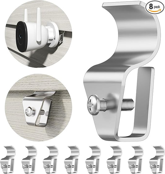 Cozcty Vinyl Siding Hooks, 8 Pack No Drilling Siding Clips to Hang Outdoor Things, Stainless Steel Heavy Duty Wreath Hanger for Front Door, Screw Camera Mount Clips for Outside String Lights