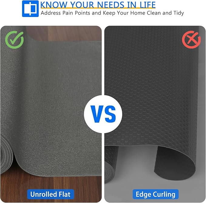 WochiTV Shelf Liner for Cabinets, Drawer 20 x 118 inches, Non Adhesive Non Slip Foam Rubber Mat for Kitchen, Pantry, Bathroom, Cupboard, Garage, Closet, Shelves, Drawer, Tool Box, Gray