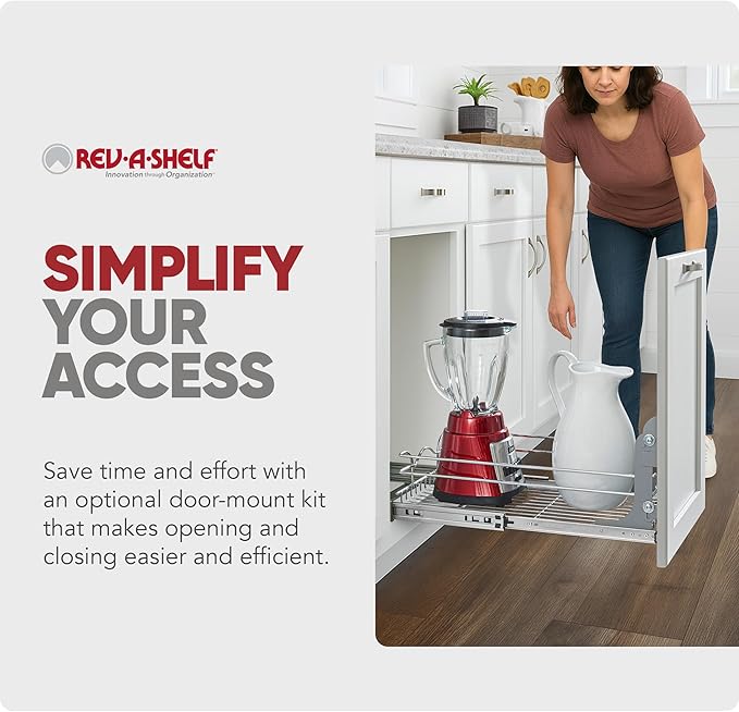 Rev-A-Shelf Cabinet Door Mount Kit for Kitchen Base Cabinet Organizers, Pullout Storage Shelves and Drawers, Trash Cans, 5WB-DMKIT