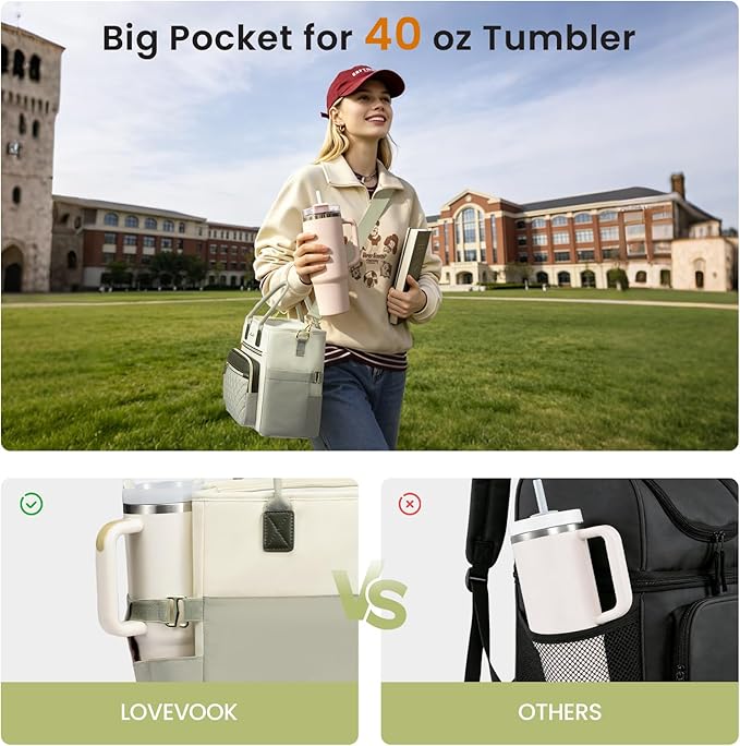 LOVEVOOK Insulated Lunch Bag Women,Wide Opening Adult Lunch Box Women with Cup Holder,X Large Leakproof Cooler Bag for Work Picnic Beach Family College Mom,Lunch Teacher Breast Pump Diaper Tote Bag