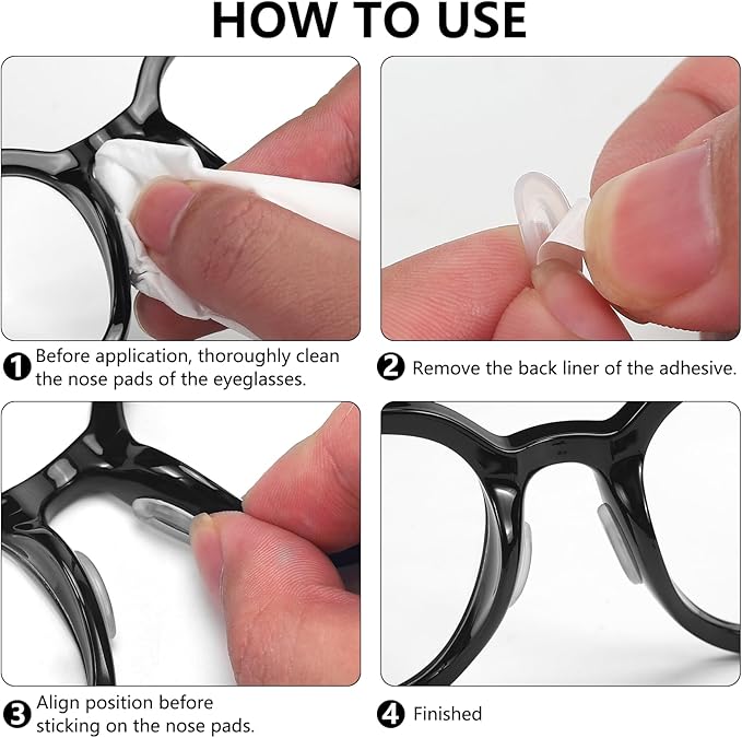20 Pairs Eyeglass Nose Pads Stick On Silicone Anti-Slip for Glasses Sunglasses Thin Nose Pads Eyeglasses, Adhesive Nose Pad for Eyeglass, Anti Slip Eyeglass Nose Pads (10Clear+10Black)