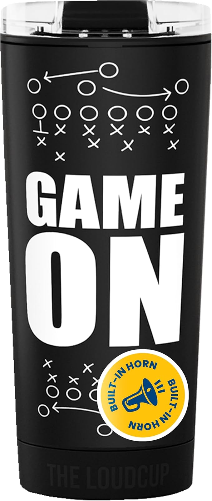 The LoudCup Blow Horn Tumbler, Cheer & Sip 2-in-1 Reusable Water Bottle with Built-In Horn for Sports Games, Tailgates, Parties & Events, BPA-Free