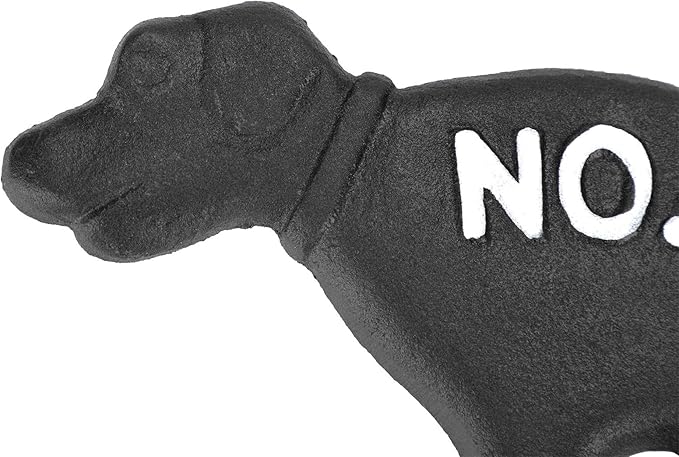 JUXYES Pack of 2 Cast Iron No Pooping Yard Sign Stake, No Dog Allowed Poop Spike Garden Hose Guides Decorative Stake for Garden Lawn Yard Black