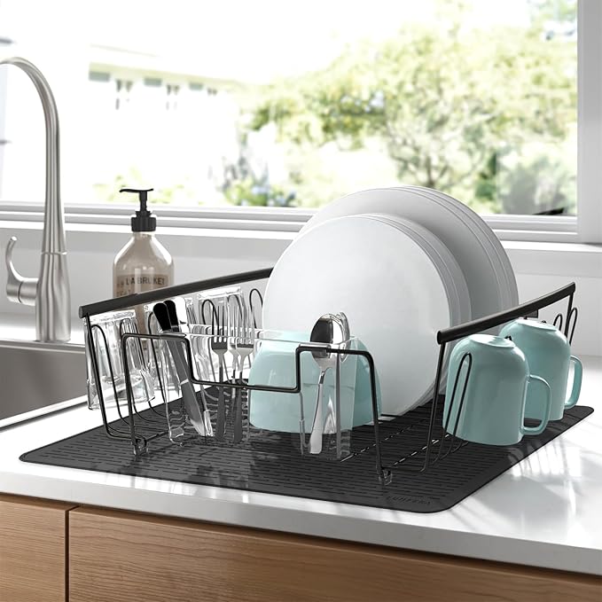 YUHFERA Stove Top Cover for Electric Stove - Silicone Stove Mat for Glass Top, Glass Cooktop Protector, XL Dish Drying Mats for Kitchen,Oven Covers for Electric Stove (Black,30 x 21)