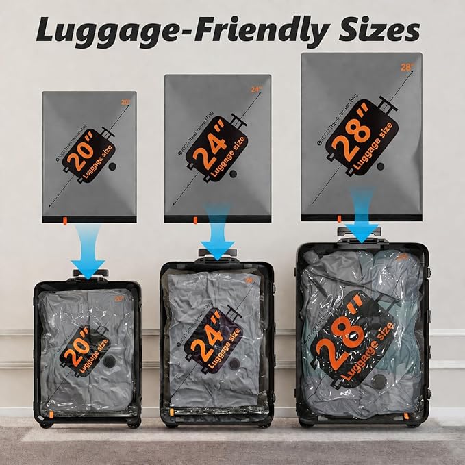 Travel Vacuum Bags with Cordless Electric Pump, 24 Combo Compression Packing Cubes for Clothing Clothes, Luggage Suitcase Organizer, Space Saver Vacation Cruise Travel Essentials