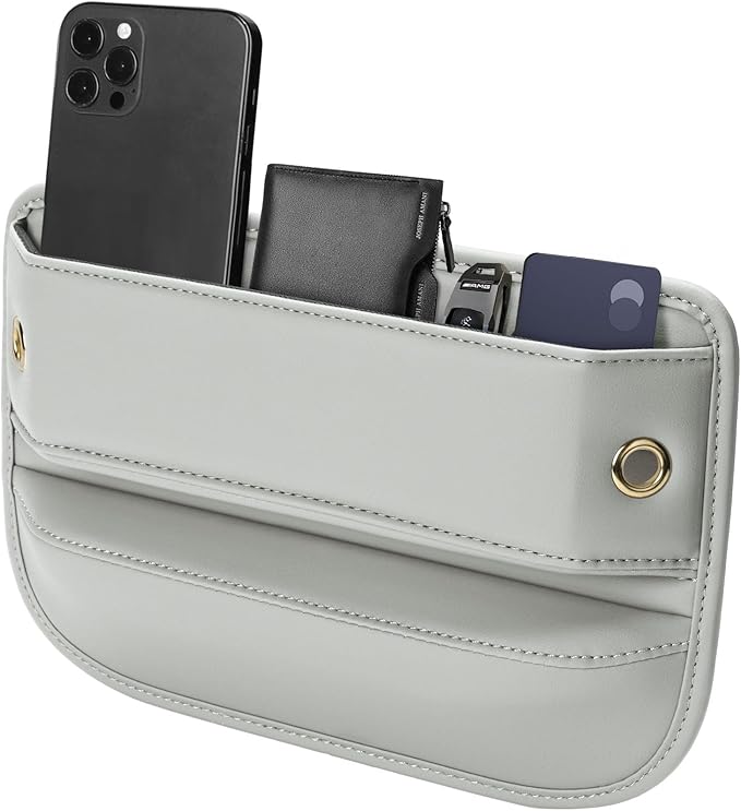 Universal Fit Car Gap Filler, Premium Leather Car Seat Organizer, SUV Truck Essentials (Beige, 1 Pack), XN001