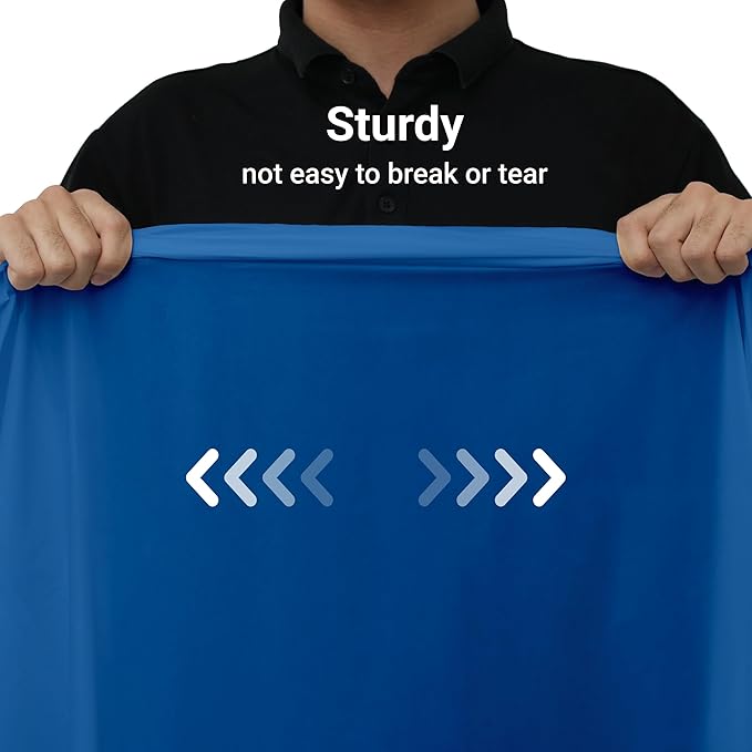Auros Premium Plastic Tablecloths 10 Pack, 84'' Round Disposable Table Covers, Thick & Durable, Waterproof & Spill-Proof, Easy Cleanup for Parties, Wedding, Picnic, Sky Blue