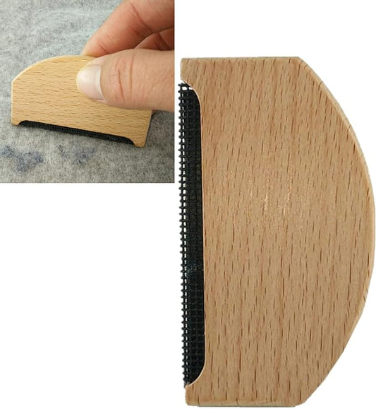 Comfy Wood Cashmere & Fine Wool Comb for De-Pilling Sweaters & Clothing,Fabric Lint R emover Manual Portable Clothing Brush Tool for Knits Woolens Scarves Wool Coats Pants Care