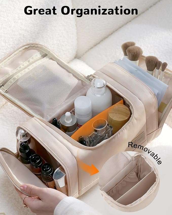 Waterproof Small Toiletry Bag for Women, Travel Toiletry Organizer Cosmestic Bag for Toiletries Accessories, Suitable Capacity Makeup Bag for Travel-Sized Essentials, Pink