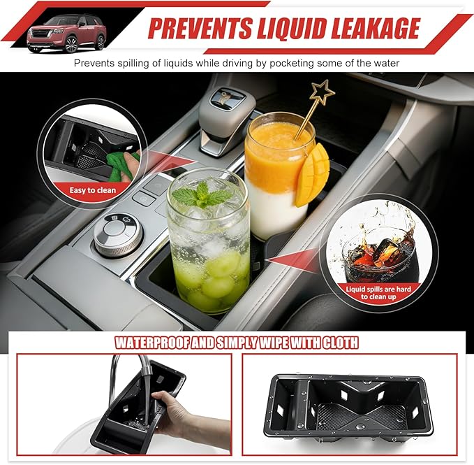 Cup Holder Coaster Fit for 2022-2025 Nissan Pathfinder Accessories, Cup Holder Mat Pad Inserts Interior Cup Holder Liner for 2024 Nissan Pathfinder